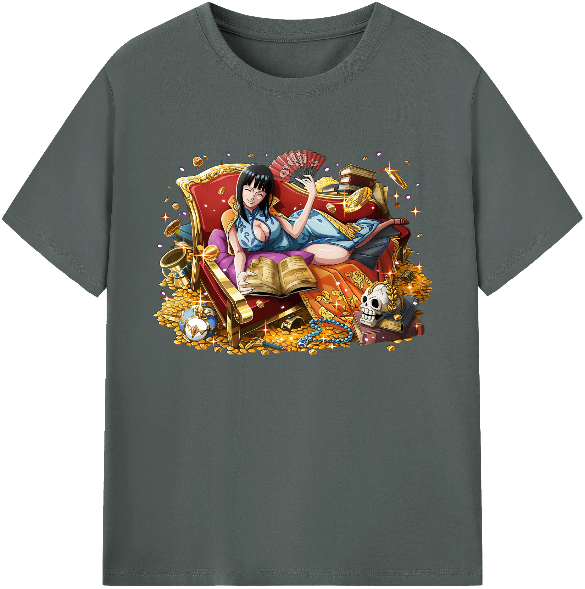 ワンピース ニコ・ロビン ONE PIECE Nico Robin 綿100％ メンズ半袖Tシャツ｜肌触りやわらか＆通気性